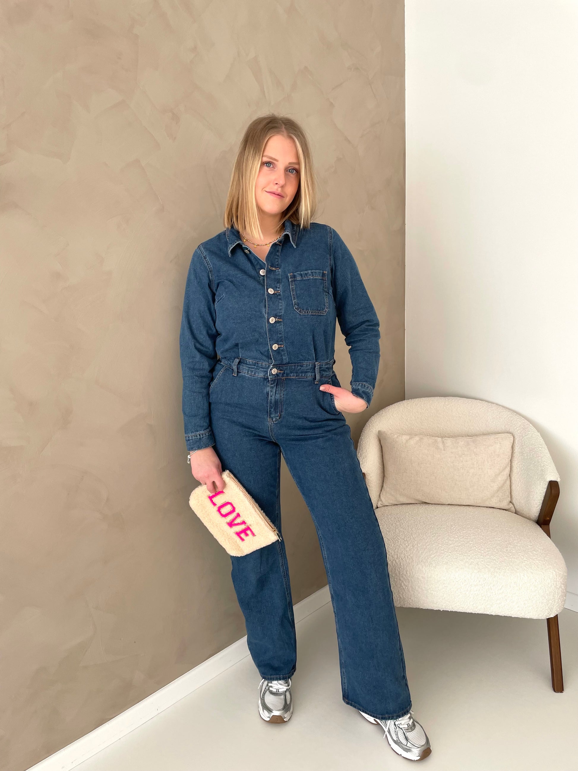 Soft denim suit