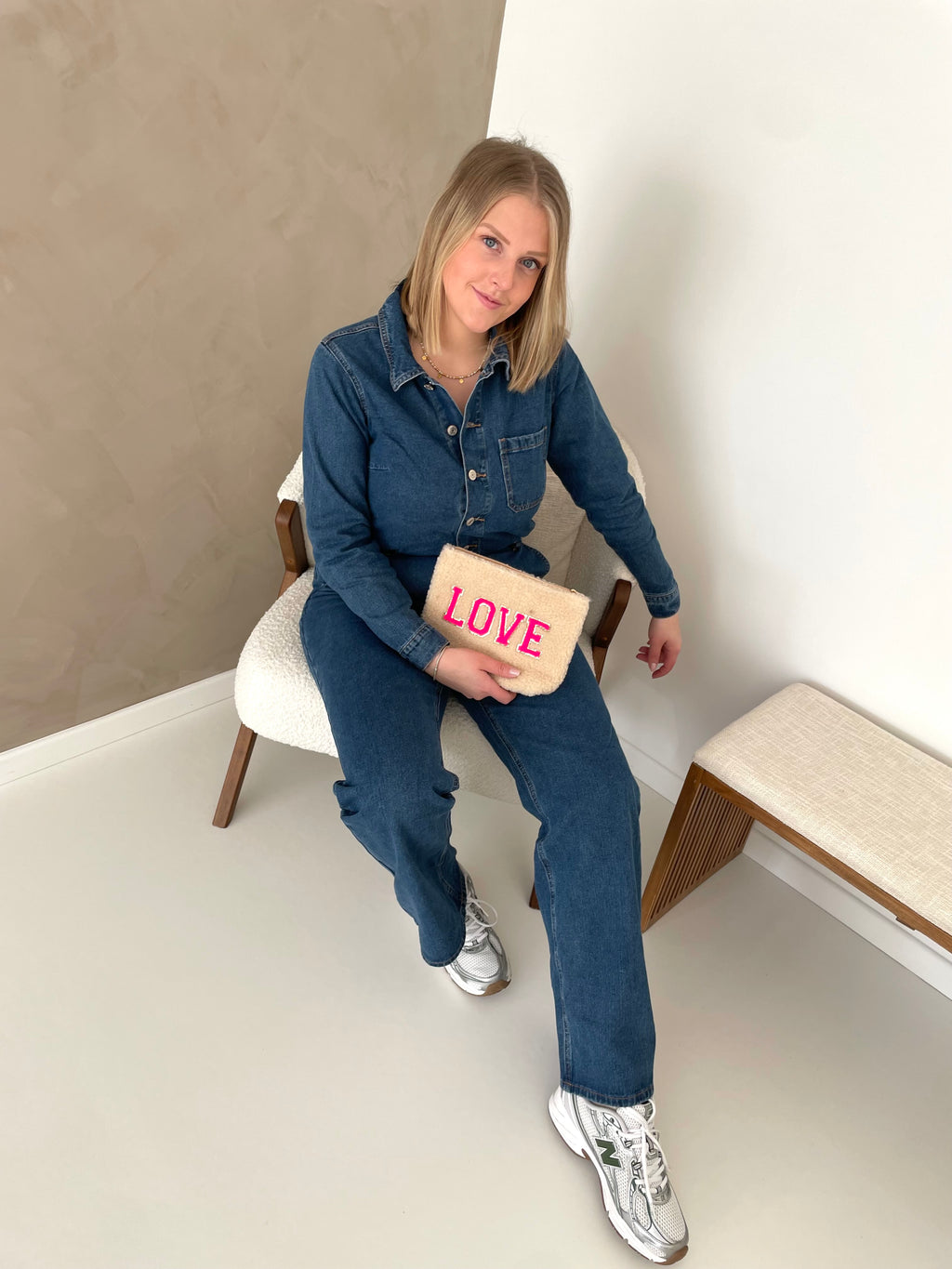 Soft denim suit